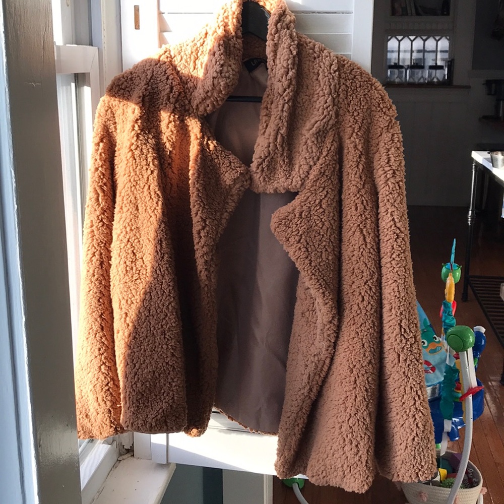 Camel teddy coat
